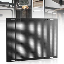 Safoner Premium Adjustable RV Entry Screen Door Grille, Adjusts from 22"- 31.5", Aluminum Alloy Protector Guard for RV, Camper- Black