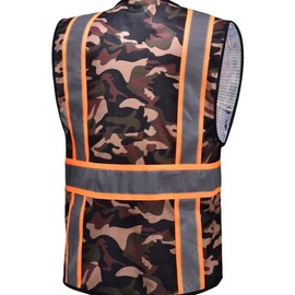 Camouflage Two Tones Safety Vest ,With Multi-Pocket Tool 803 - Size: 3X