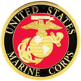 US Marine Corps USMC Gold Tone Auto Car Truck Motorcycle Emblem
