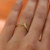 TJC Natural Yellow Diamond Wishbone Ring for Women in 14ct