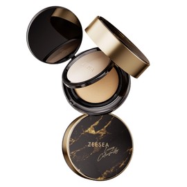 zeesea 2 in 1 Cushion Foundation,Makeup Double Layer Cushion BB Cream &Setting Powder for Oil Control,Tinted Moisturizer,Long-lasting, Natural, 0.32 + 0.18oz (9g + 5g)