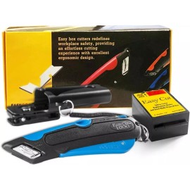 EasyCut Easy Box Cutter 1000 Blue with 81 ct Blades, Box Cutter and Retractable Blades