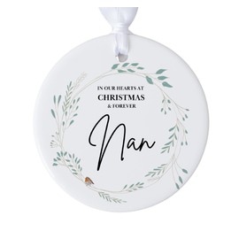 Nan Memorial Christmas Bauble, Remembering Nan At Christmas, Nan Remembrance Ornament, Ceramic Hanging Ornament
