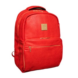 Sole Premise Leather Commuter Bag for Multi-functional Travel Carry-on with Laptop and Shoe Compartments for Men & Women (Red)