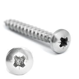 PRIOstahl Chipboard Screws with Full Thread Wood Screws Rounded Head Screws - Pack of 10 Size: 5 x 20 mm Screws for Wood Construction Wood Connections Tension Plates Furniture Construction Rustproof