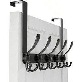 Perchero para Puerta, Gancho para Puerta Acero Inoxidable 15 Ganchos Puerta, Perchero para Pared, Diseño 3 Ganchos, no Es Necesario Taladrar, para Abrigos,Toallas,Llaves,Bolsos,Gorras
