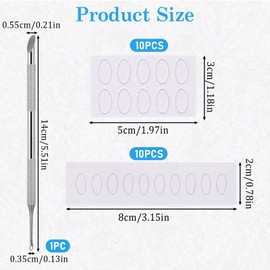 Round Cuticle Pusher, Dual Ended Cuticle Remover Manicure Tools for Fingernails with 100/180 Self-Adhesive Grit Sandpaper Sheets (Silver)