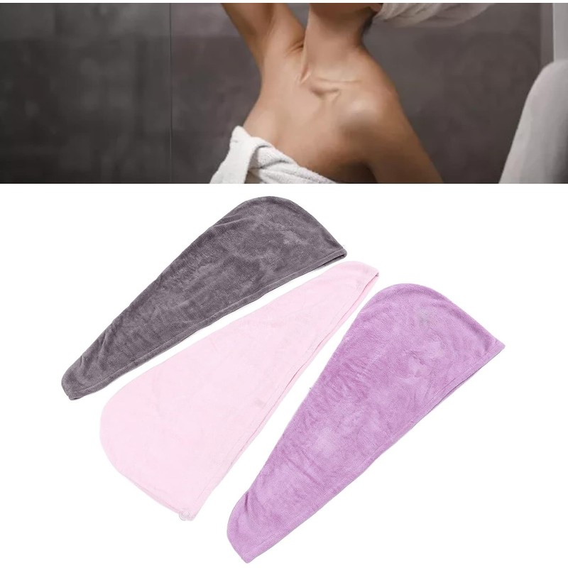 Cryfokt 3 Uds Toalla para el Cabello Envoltura de Microfibra