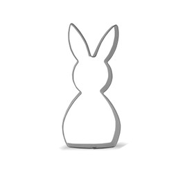 Keewah Easter Bunny Rabbit Cookie Cutter, 4.5”, Stainless Steel
