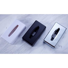 VINN DUNN OBLONG Plastic Tissue Dispenser White, Rectangle Facial Tissue Dispenser Holder Kleenex Flat Napkin Dispenser Bathroom Vanity Countertops (White)