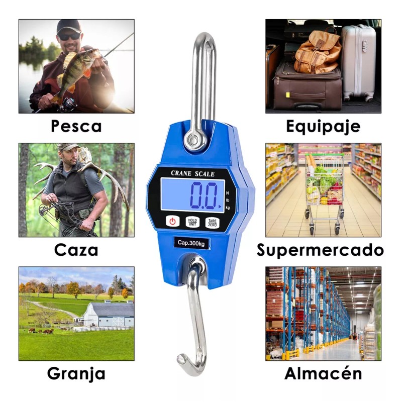 Burkey Báscula Industrial Digital Colgante Portátil Con Colgar300kg