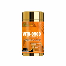 Vitaminnica Vita C 500mg Supplement for Men and Women- Immune System Support | 60 Capsules |