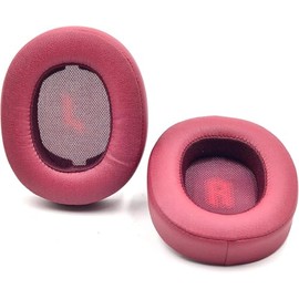 E55BT Replacement Ear Pads Compatible with JBL E55BT E55 (E55 BT) Wireless Over-Ear Headphones Soft Protein Leather Noise Isolating Memory Foam Ear Pads Ear Cups (Red)