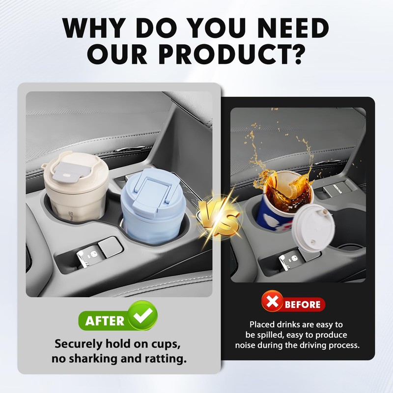 Autorder Car Cup Holder&Wireless Charging Protective Mat for Subaru Forester