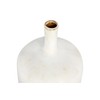 Creative Co-Op Medium Cream Stoneware Green Accents & Reactive Glaze