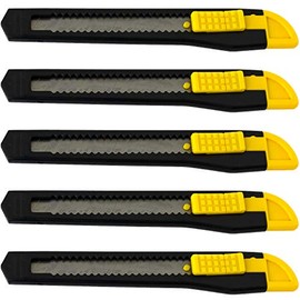 5 Small Safety Box Cutter Utility Knife Retractable Snap off Blade BLACK