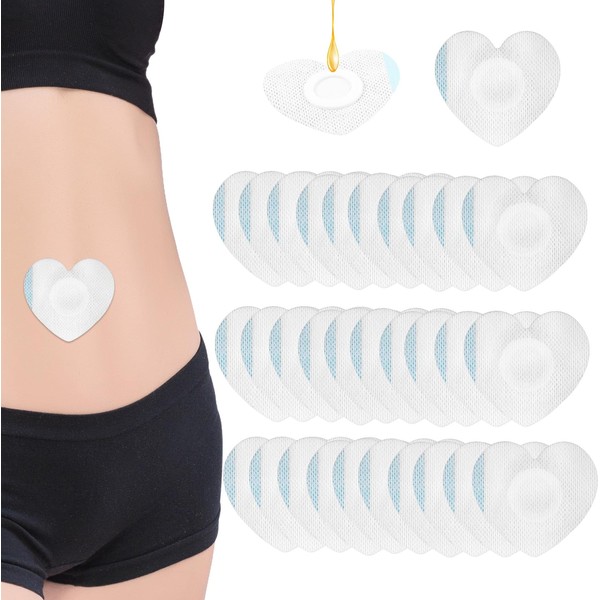 Lyreh 30stk Rizinusöl Pads, 7x6,7cm Selbstklebend Hochsaugfähig Vliesstoffe Rizinusöl Bauchpflaster