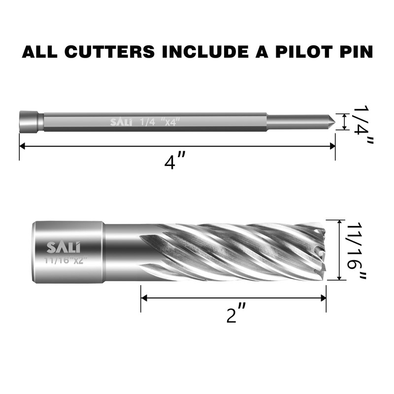 SALI 2 pcs Annular Cutter Diameter 11/16 Inch with Weldon