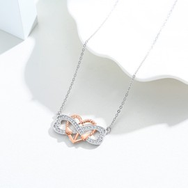 CUOKA MIRACLE Infinity Heart Necklace 925 Sterling Silver Sailor Anchor Necklace for Women Beach Ocean Pendant Necklaces Jewelry Birthday Christmas Gift