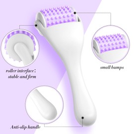 Tondiamo 2 Pcs Muscle Roller Stick Fascia Body Cellulite Face Massage Manual Tools for Muscles Relief Neck Arm Back Leg Deep Trigger Points Release (Purple), 1.0 Count