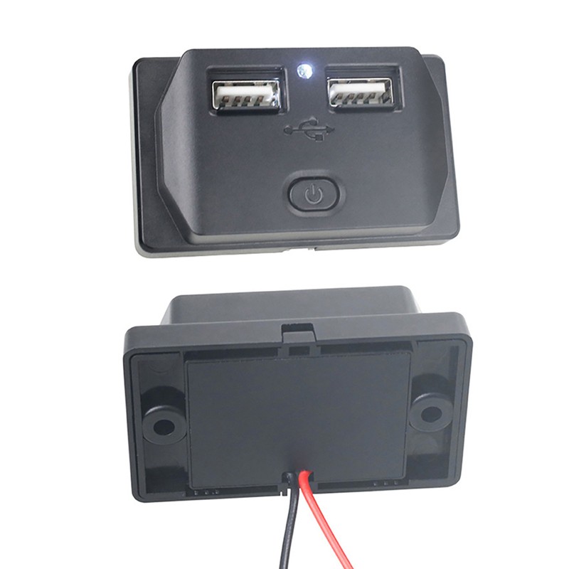 Car USB Socket with Cap, Dual Port Quick USB Charge
