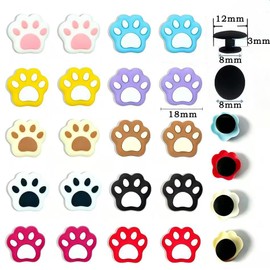 Tandarui 20 Pack paw Print Charms, Decoration Pins Pack for Shoes