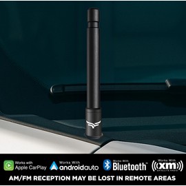 EcoAuto 5'' Universal Short Stubby Truck Antenna — Anti Theft & Carwash Safe — Truck Accessories for Ford, Dodge, GMC, Chevy, Jeep (2007+) - Ditch The Whip for a Sleek Low-Profile Look (Black)