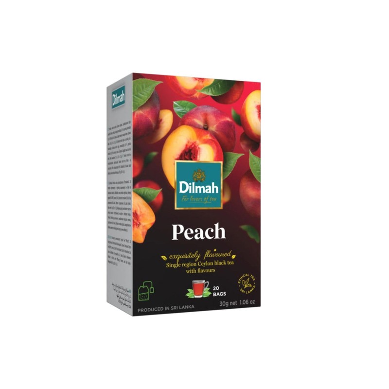 Dilmah Peach Flavored Black Tea - 20 Tea Bags -