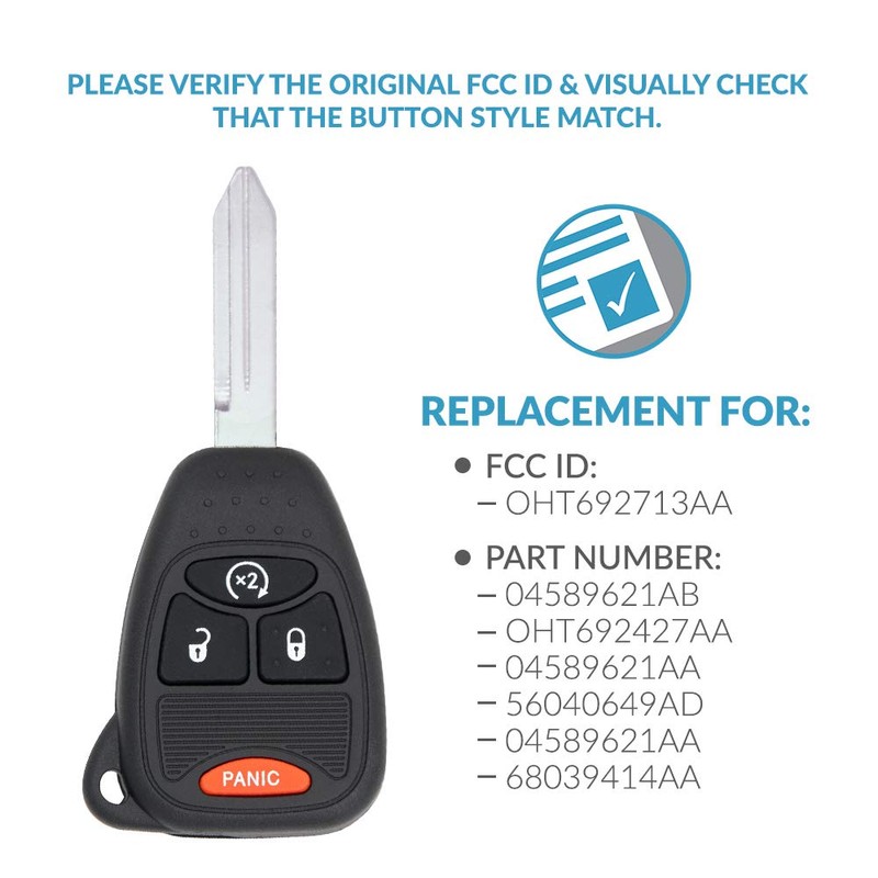 Keyless2Go Keyless Entry Remote Car Key Replacement for Vehicles That