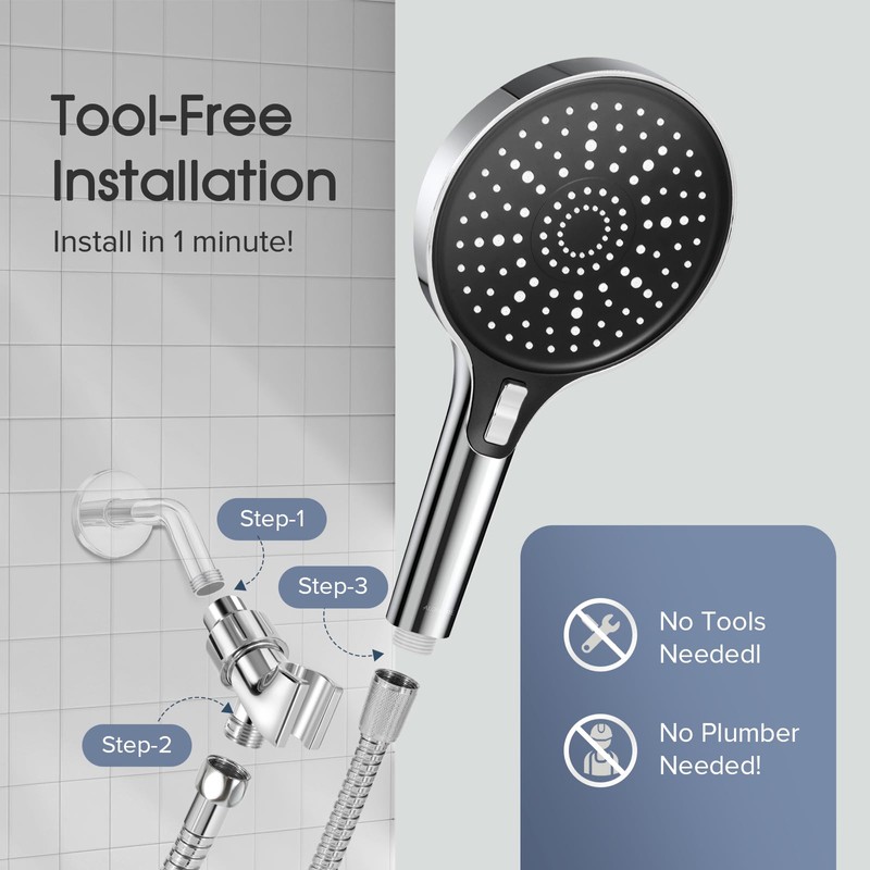 ALOHOME High Pressure 6" Full Body Coverage Handheld Shower Head