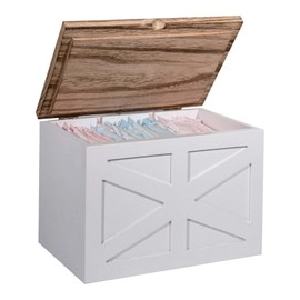 Zelura Tampon holder for bathroom，Feminine Product Organizer With Lid，Wood Tampon storage(White)