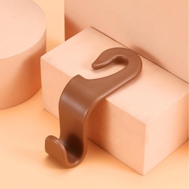 4PCS Car Back Seat Headrest Hooks, Rear Car Seat Storage Headrest Hanger Holder Hooks Organizer, Universal Auto Interior Accessories for Bag Purse Handbag Cloth Coats Grocery (Brown)