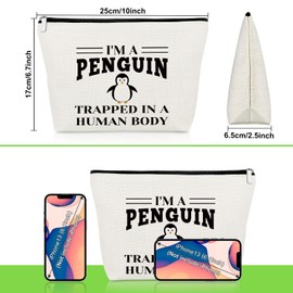 Penguin Lover Gifts Makeup Bag Funny Penguin Gifts Girlfriend Valentines Day Gift Penguin Cosmetic Bag Inspirational Gift for Best Friend Animal Lovers Gift Christmas Birthday Gifts Travel Pouch