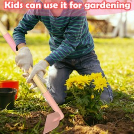 Xifando Kids Garden Lawn Hoe-Small Wooden Handle Hoe with Metal Head, 31 inches/ 79 cm Length, for Kids Garden Labor Hoe (Pink)