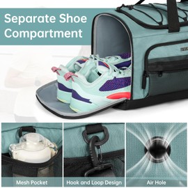 Gym Bag Backpack for Men and Women,35L Sports Duffle Bag with Shoes Laptop Compartment, Waterproof Travel Duffle Bag with Wet Pocket, Weekender Bag Carry On, Workout Overnight Backpack