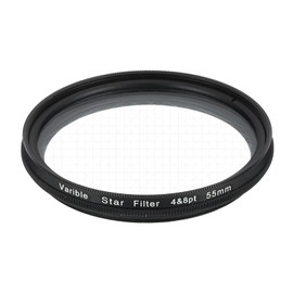 MECCANIXITY 55mm Variable Star Filter, Starburst Lens Filter 4-8 Points Sparkle Effect Camera Lens Filters for Night Scenery Glassworks,1Pcs