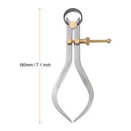 sourcing map Spring Joint Caliper 6 inch / 150mm Steel Spring Outside Caliper with Brass Fulcrum for Wood Turning Lathe Work
