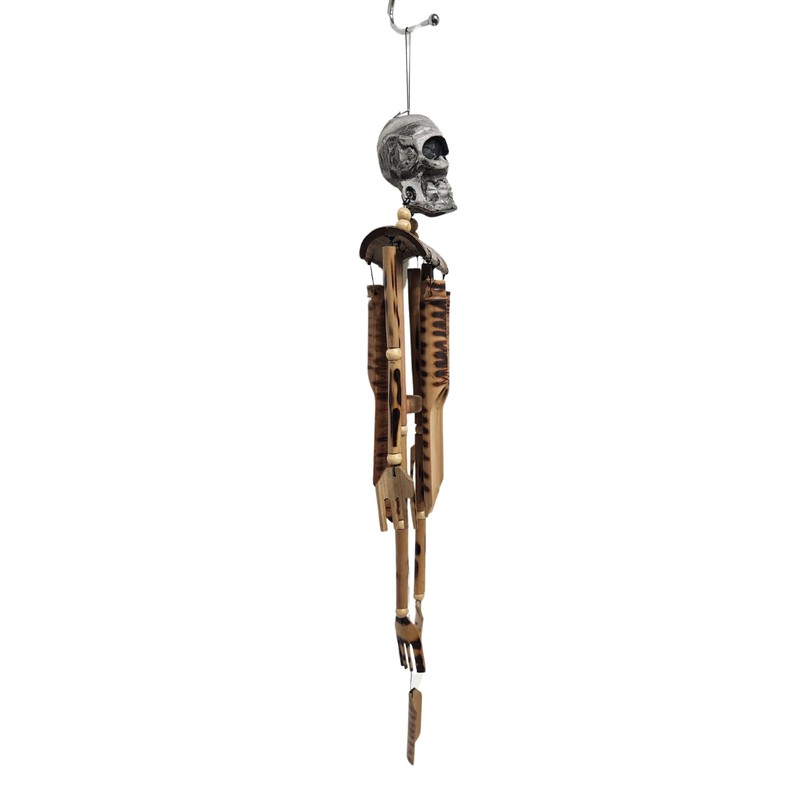 Hand Carved Beautifully Detailed Treasure Pirate Skull Skeleton Bones Wind