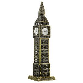 FOMIYES Gran Ben Británico Adorno De Mesa Big Ben Modelo del Centro De Comercio Estatuilla Histórica De Londres Estatuillas De Recuerdo Torre Eiffel Aleación Viajar Gabinete De TV