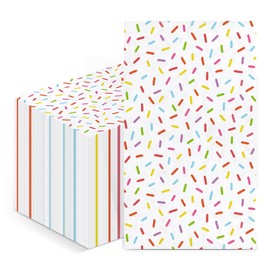 Maitys 100 Pcs Donut Sprinkles Napkin 2 Ply Sprinkle Ice Cream Paper Napkin Bathroom Hand Towel Bulk Dessert Cocktail Dinner Disposable for Baby Shower Birthday Wedding Kitchen Dinner Party Supply