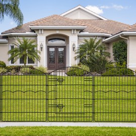 Decorative Garden Fence 6 Panels 13.4 ft (L)×32in (H) Metal Garden Fences with 5 Panels + 1 Gate, No Dig Animal Barrier Fencing Rustproof Wire Border Temporary Dog Fence for Patio Yard Lawn Outdoor