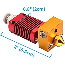iMetrx 3D Printer Extruder Hotend Compatible for Ender Extruder Head 24V V5 with 5PCS MK8 Brass 0.4mm V6 Nozzles