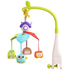 CUTE STONE Baby Mobile with Music and Light, Hanging Toy with Remote Control, Baby Mobile for Boys and Girls from 3 Months, Nursery Mobile for Clip-on