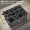 Mayniu Wine Glass Storage Box 2 Pack, Stemware Storage Containers