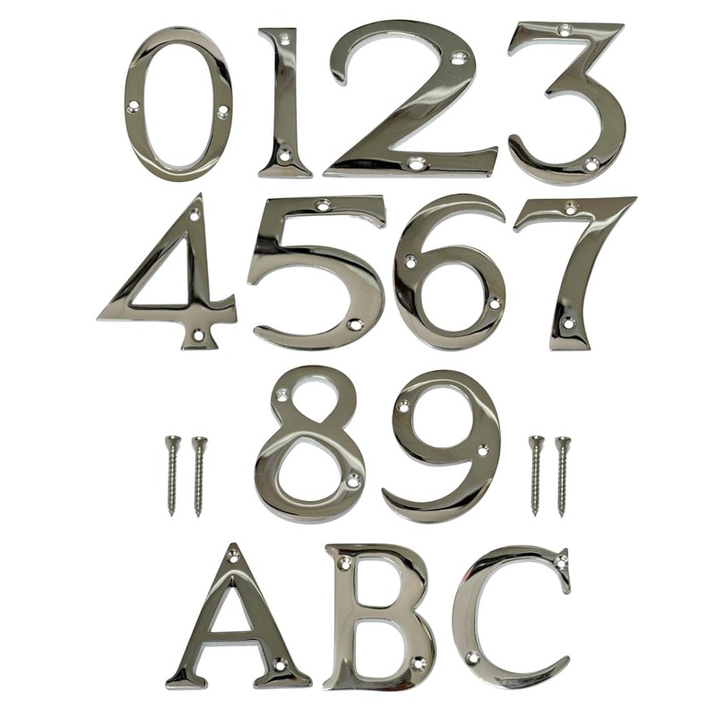 Chrome Door Numerals - Screw On 3 Inch Letter A