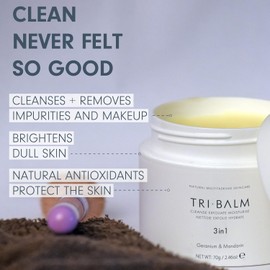 FORMULAE PRESCOTT Tri-Balm Stick 3 in 1 Facial Balm Facial Cleanser, Facial Exfoliant, & Facial Moisturizer 3 in 1 Face Care Balm Jar All Natural Skin Care (70g 2.46 Oz)