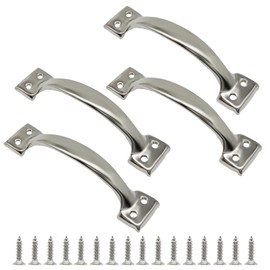 4 Pcs 5.5 Inch Vintage Barn Door Pulls, Silver