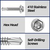 MewuDecor #12 x 3/4" Hex Washer Head Self Drilling Sheet