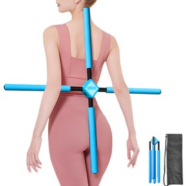 Back Straightener Posture Corrector|Yoga Stick Stretching Tool for Women and Men|Portable Posture Corrector Pole,Stretch Mobility Stick, Physical Workout Exercise Dowel (Blue)