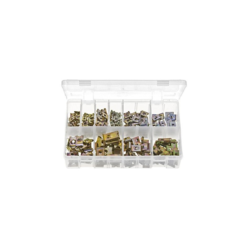Genuine 1x 200 Piece Assorted U-Nuts (Speed Fasteners) Set -
